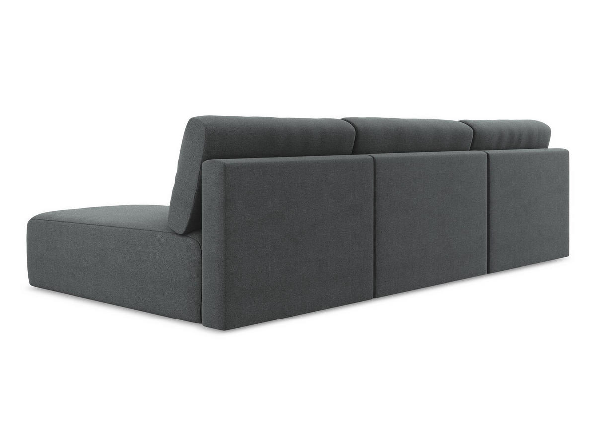 WOHNLANDSCHAFT Strukturstoff Stoff Grau - Schwarz/Grau, Kunststoff/Textil (304/79/149cm) - Makamii