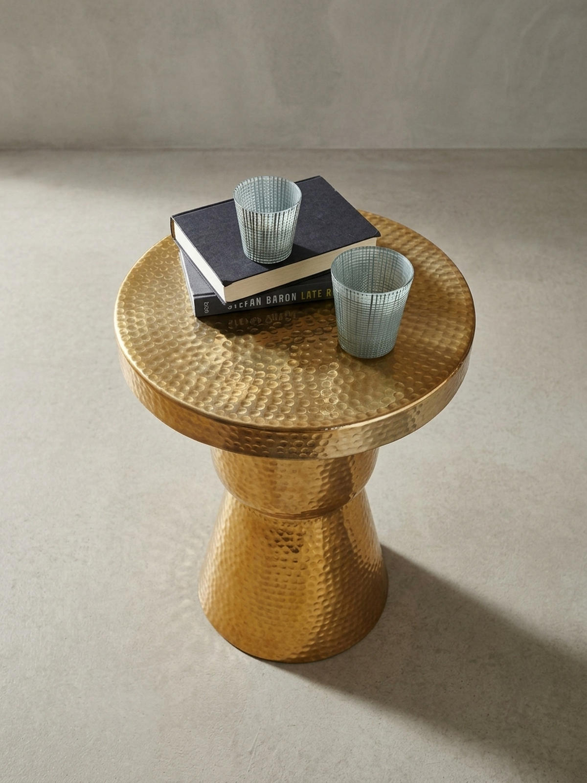 BEISTELLTISCH Aluminium Hammerschlag Orientalisch ENNS, Gold 43x43x59 cm - Goldfarben, Metall (43/43/59cm) - KADIMA DESIGN