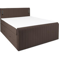 BOXSPRINGBETT FLY braun 200/200 cm H3/H4 Samt - Braun, Textil (200/200cm) - wonello