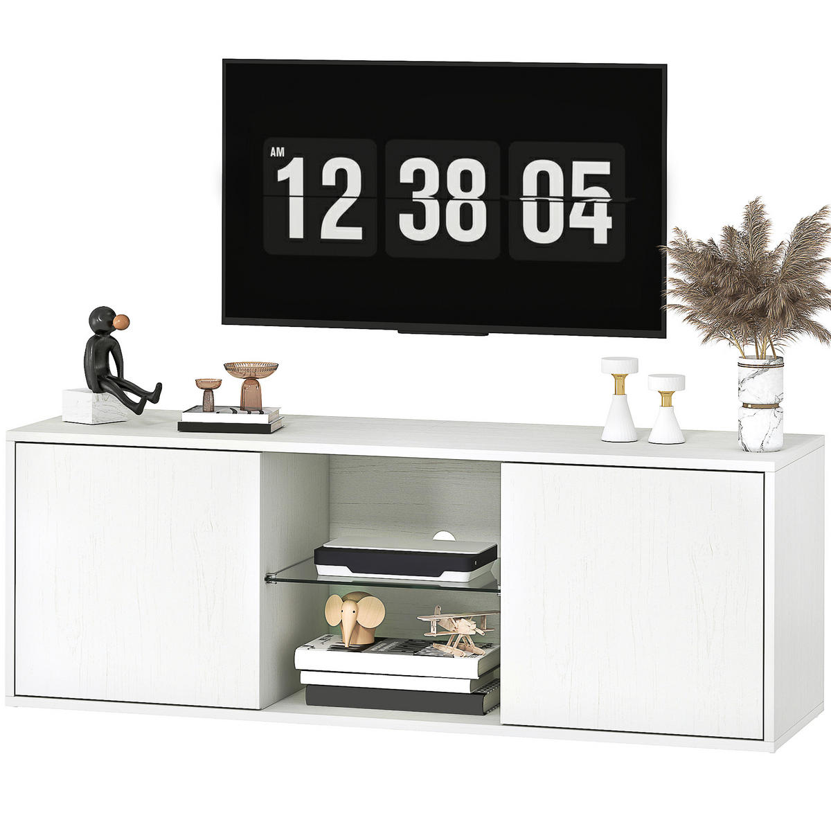 TV-MÖBEL Weiß 1 Stück - Weiß, Holzwerkstoff (120/42/35cm) - GiPP