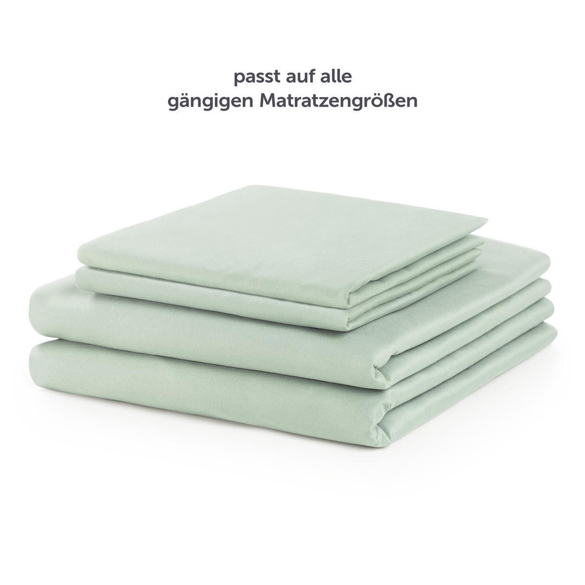 BETTLAKEN 3er Set - Spannbettlaken 180x200x30cm 2X Kissenbezug 50x80cm - Summer Green - Grün, Textil (180/200cm)