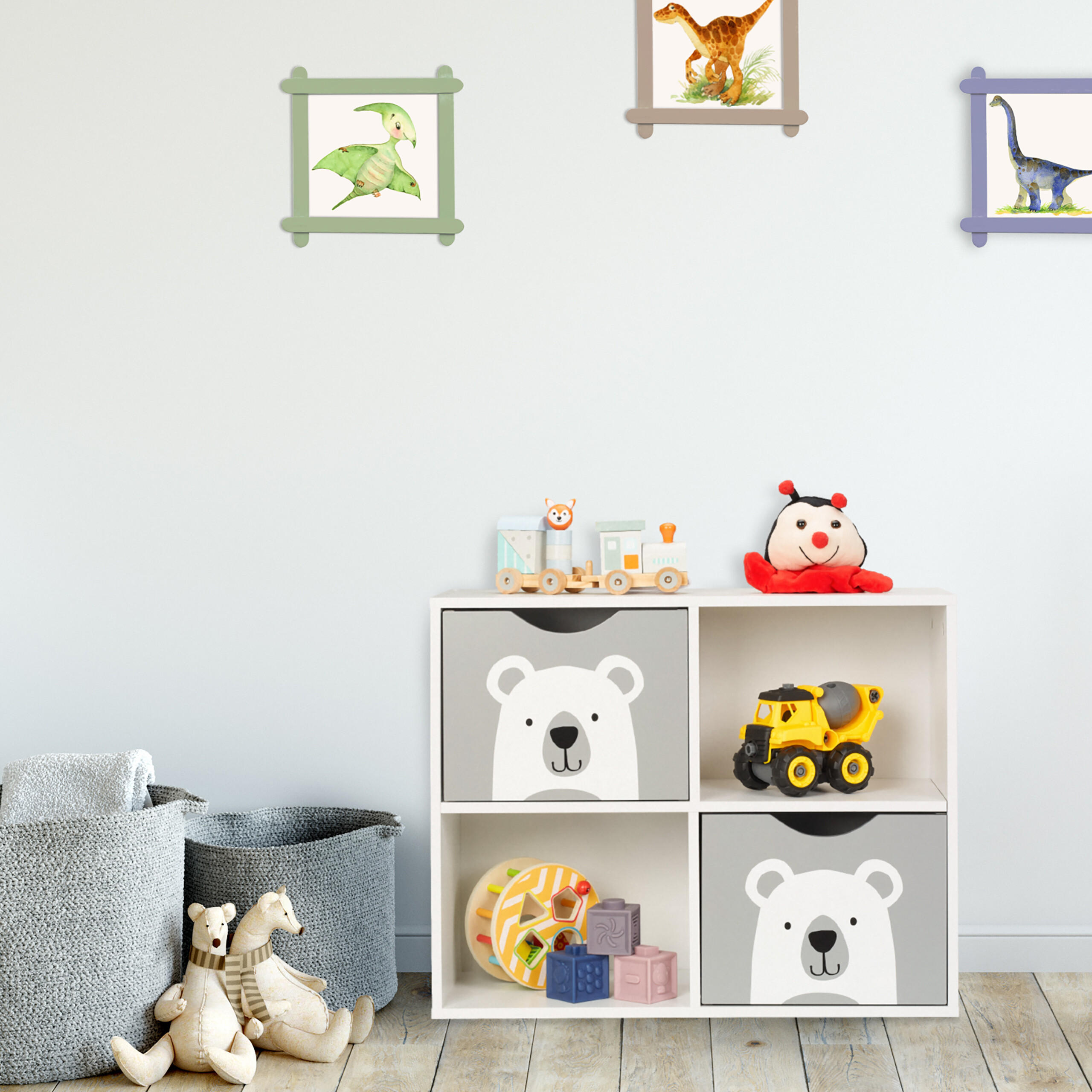 KINDERREGAL - Weiß, Holzwerkstoff (60/48/24.5cm) - Relaxdays
