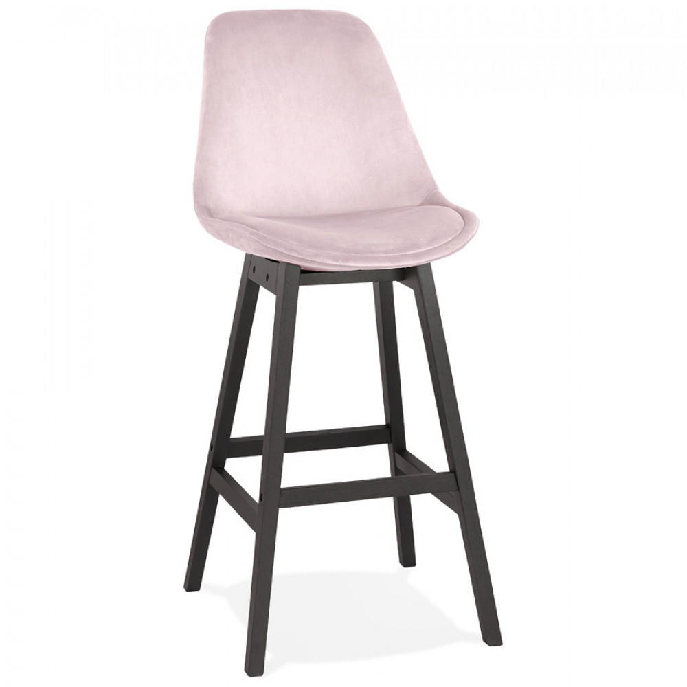 BARHOCKER Rosa 48x113x56cm - Schwarz/Rosa, Holz/Textil (48/113/56cm) - AlterEgo