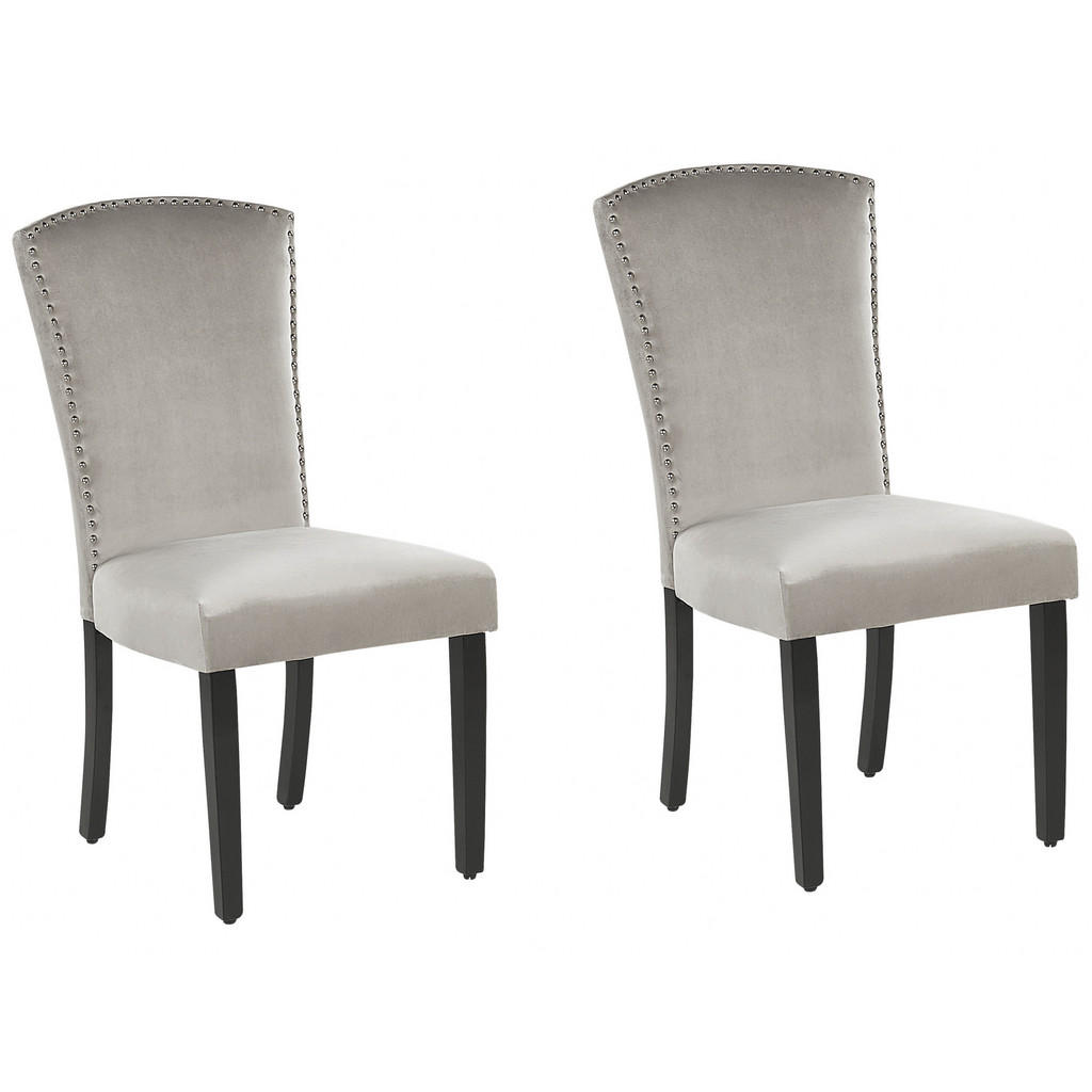 SCAUN DE BUCĂTĂRIE set de 2 catifea gri Piseco