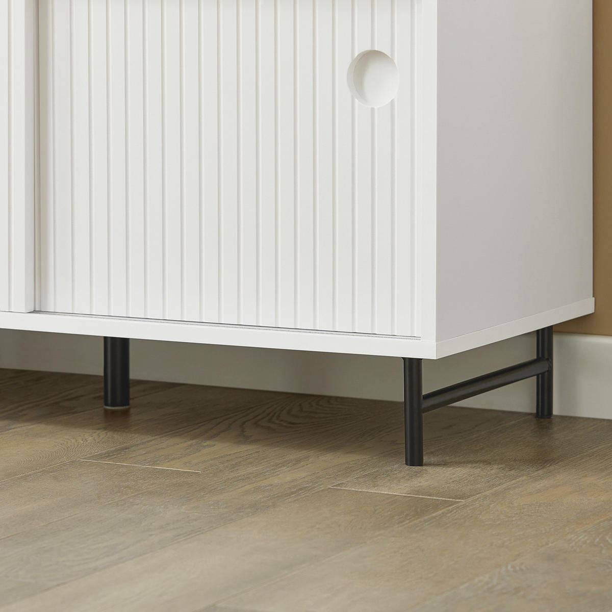 SCHUHBANK Weiß - Weiß, Leder/Holzwerkstoff (85/49/37cm) - SoBuy