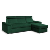 ECKSOFA Monaco L-Form mit Schlaffunktion und Bettkasten 245 cm, grün - Grün, Holz/Kunststoff (245/163cm) - Margaret Hadas24