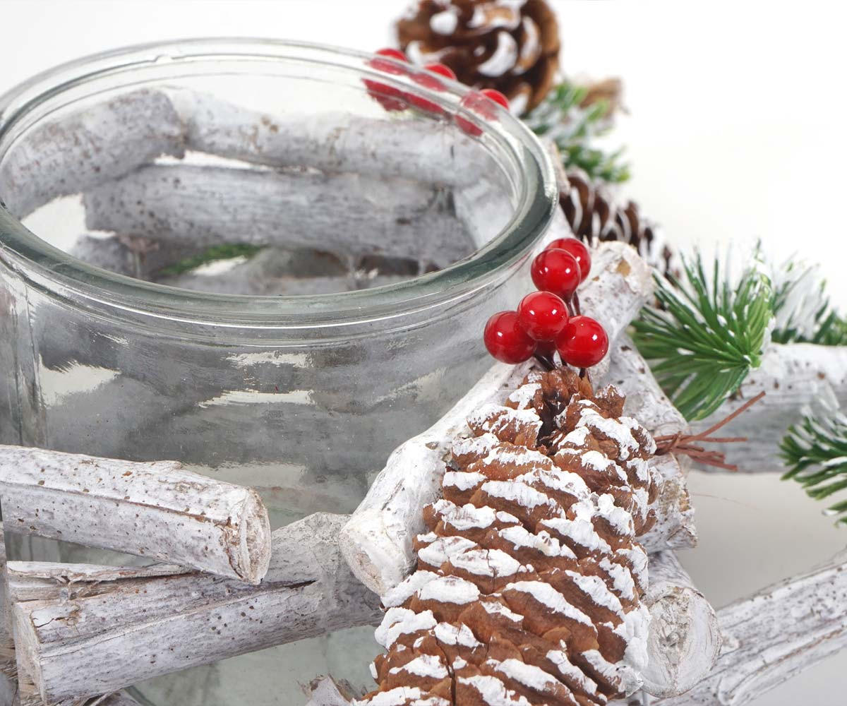 ADVENTSKRANZ STERN Weiß - Weiß, Holz (12cm) - MCW