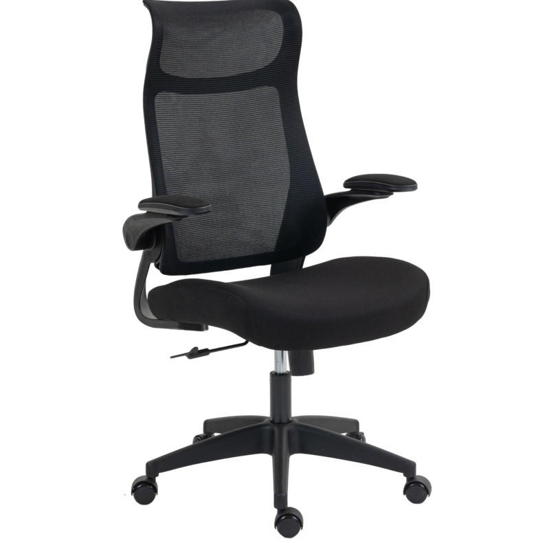 BÜROSTUHL ergonomisch höhenverstellbar Netzrücken Schwarz - Schwarz, Kunststoff (64/118/65cm) - Meubliv
