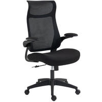 BÜROSTUHL ergonomisch höhenverstellbar Netzrücken Schwarz - Schwarz, Kunststoff (64/118/65cm) - Meubliv