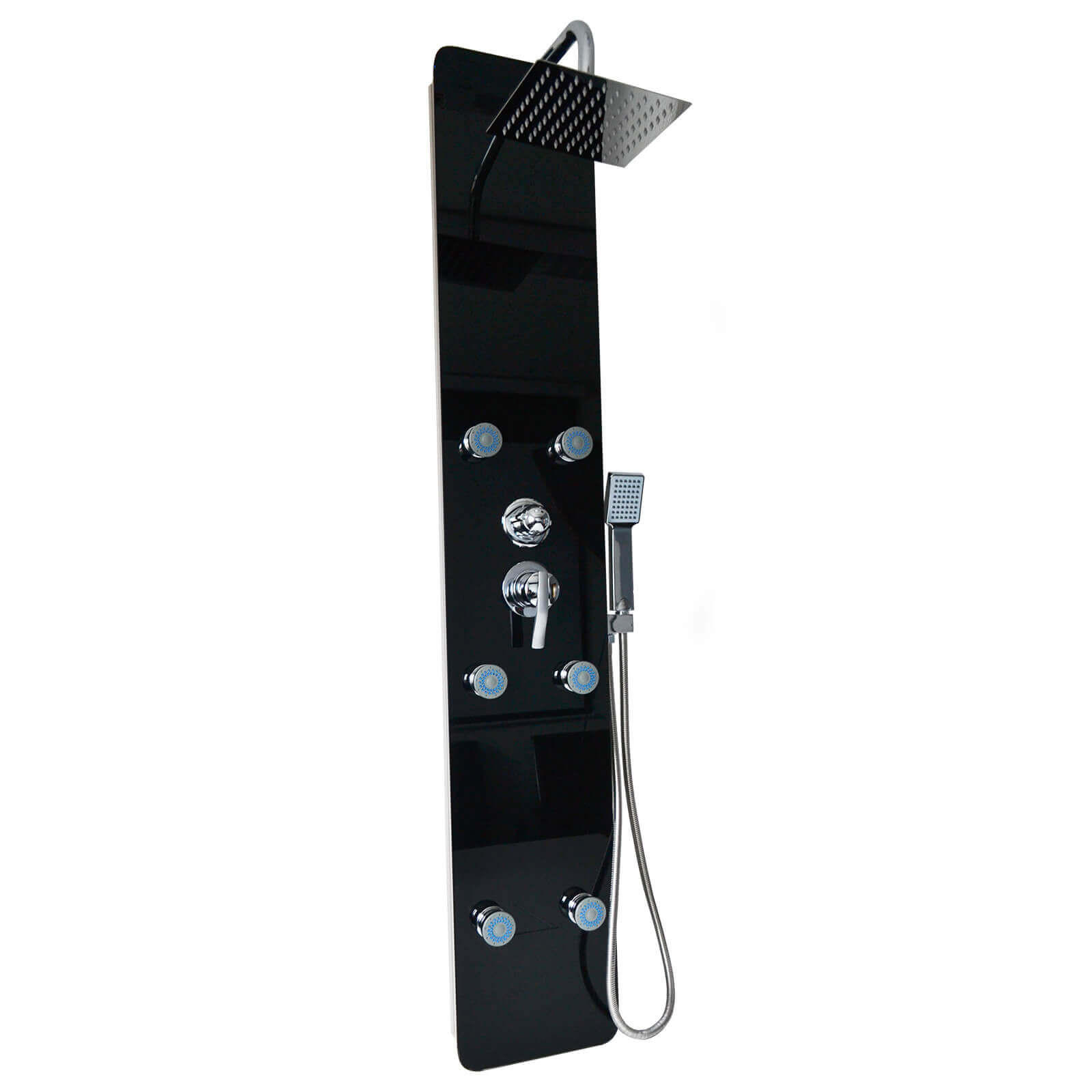 DUSCHPANEEL mit Regendusche DIVE - Schwarz - Schwarz, Metall (25/150/9cm) - Home Deluxe