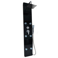 DUSCHPANEEL mit Regendusche DIVE - Schwarz - Schwarz, Metall (25/150/9cm) - Home Deluxe