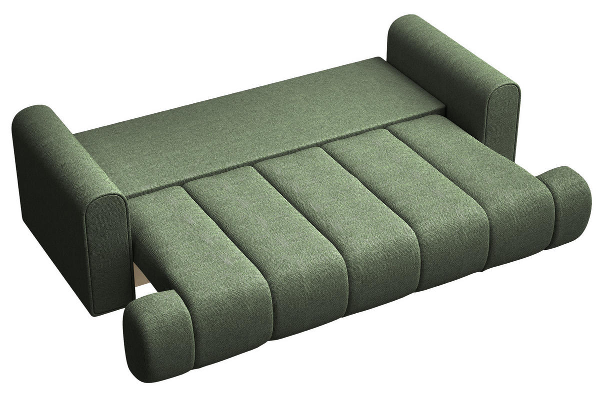 3-SITZER-SOFA Dandelino Grün mit Schlaffunktion - Schwarz/Grün, Kunststoff/Textil (250/90/112cm) - Selsey