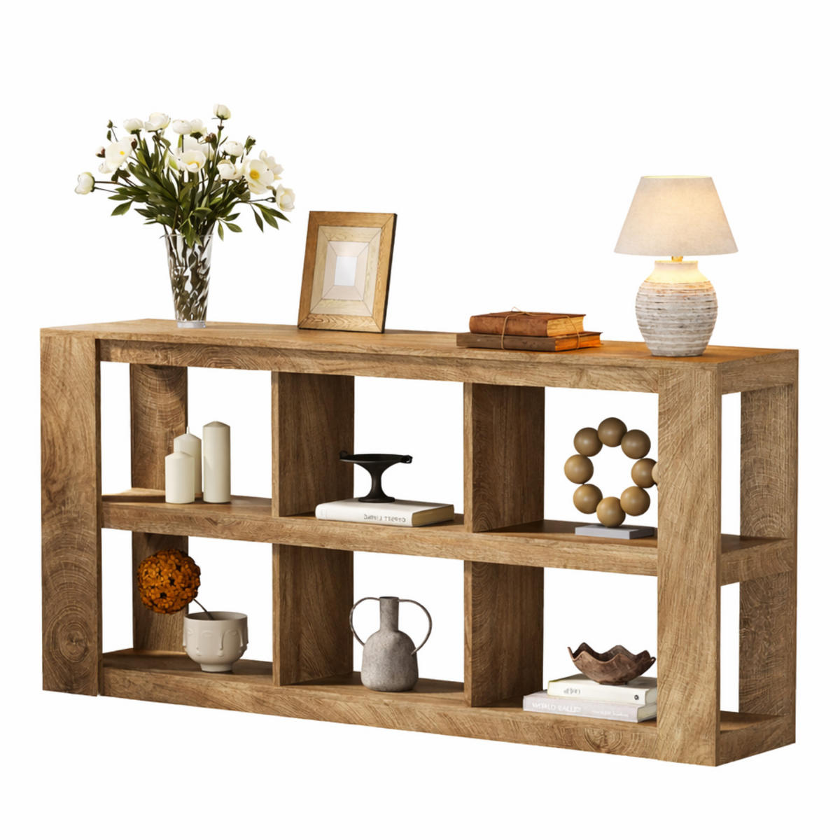 KONSOLENTISCH Holz braun 160/30/80 cm - Hellbraun, Holzwerkstoff (30/160/80cm) - Quality Elegance