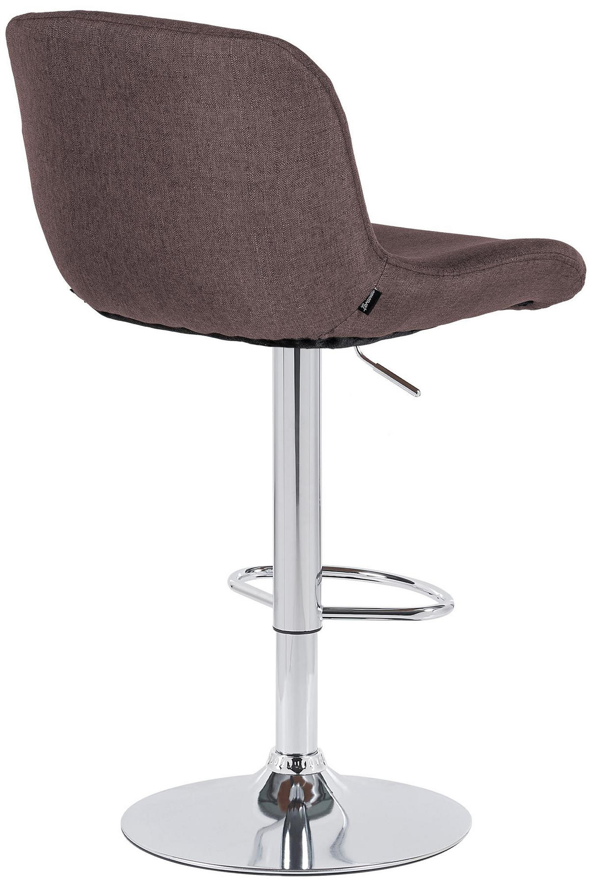 BARHOCKER Stoff dunkelbraun - Chromfarben/Dunkelbraun, Textil/Metall (50/85/50cm) - CLP
