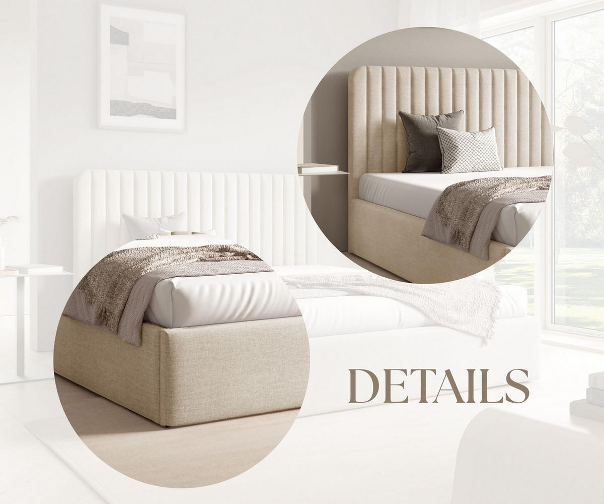 POLSTERBETT BEZA II - Creme - Creme, Textil (160/200cm) - AN-Moebel 4u