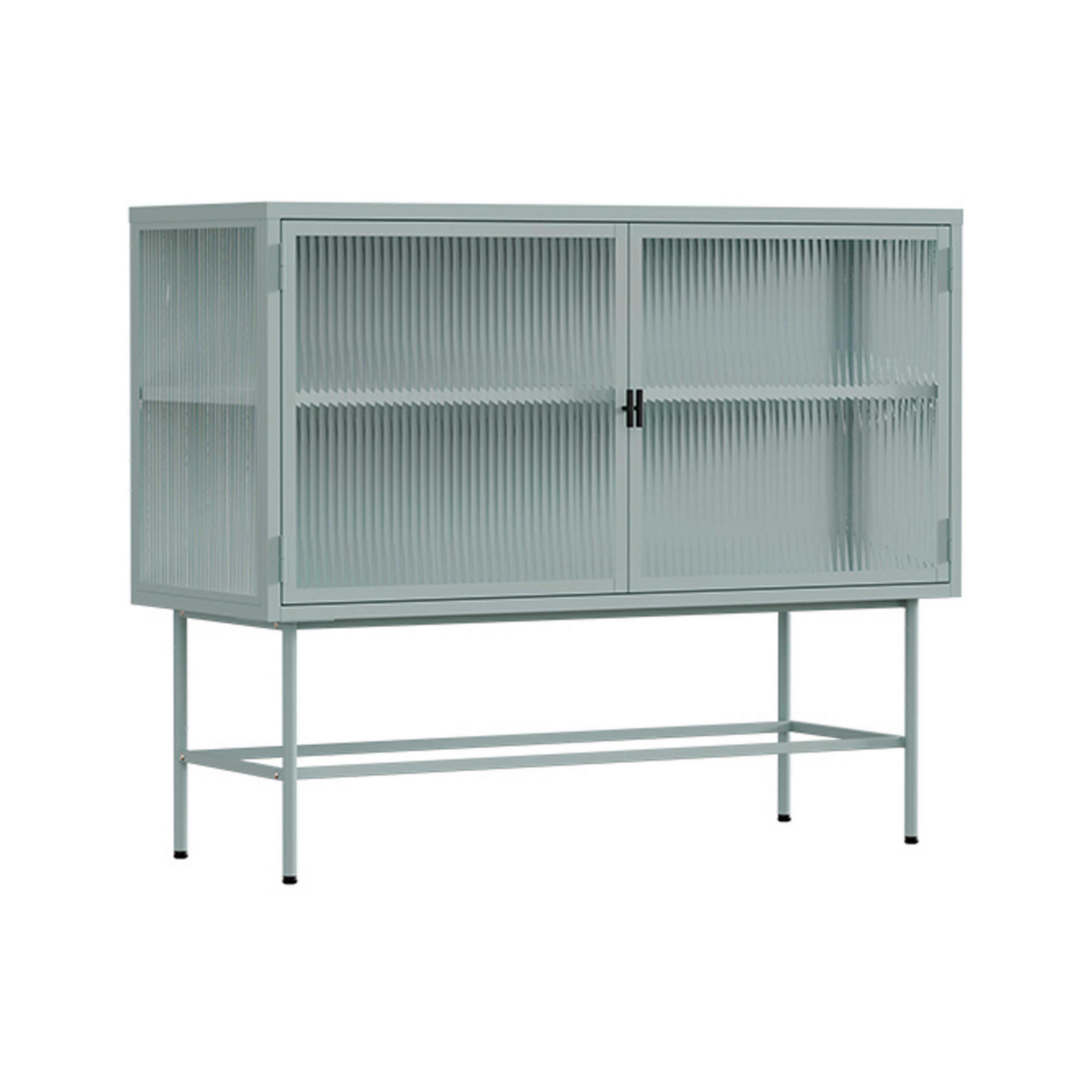 SIDEBOARD, Salbeigrün - Hellgrün/Grün, Metall (43/90/110cm) - Oviala