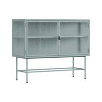 SIDEBOARD, Salbeigrün - Hellgrün/Grün, Metall (43/90/110cm) - Oviala