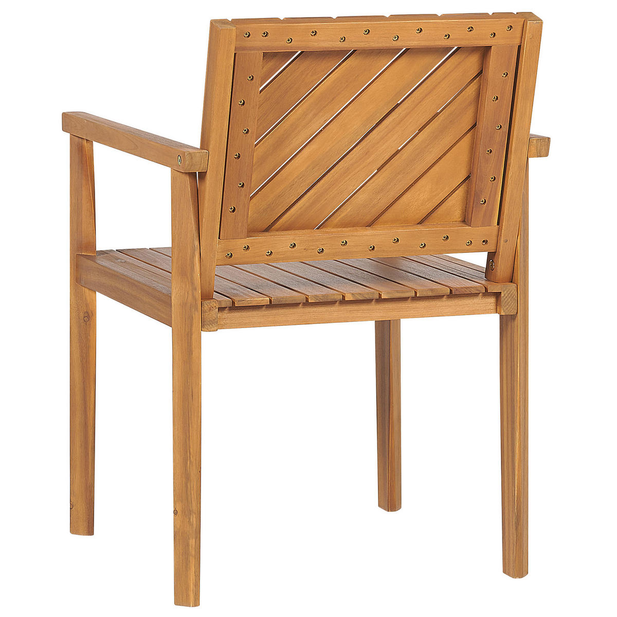 GARTENSTUHL 4er-Set Akazienholz hellbraun Baratti - Hellbraun, Holz (55/82/40cm) - Beliani