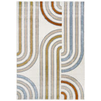 KINDERTEPPICH Alora Azul Mazovia 160x230cm Creme Blau Geometrisch Kurzflor - Multicolor, Textil (160/230cm) - Mazovia