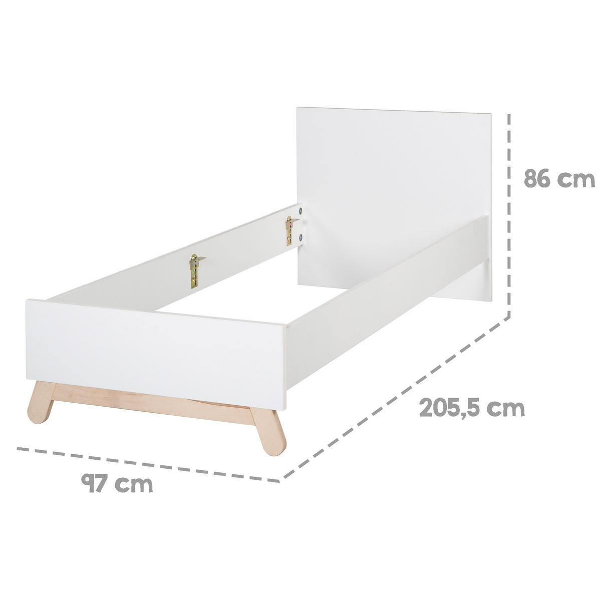 JUGENDBETT Clara 90x200 cm - Weiß, Holzwerkstoff (90/200cm) - Roba