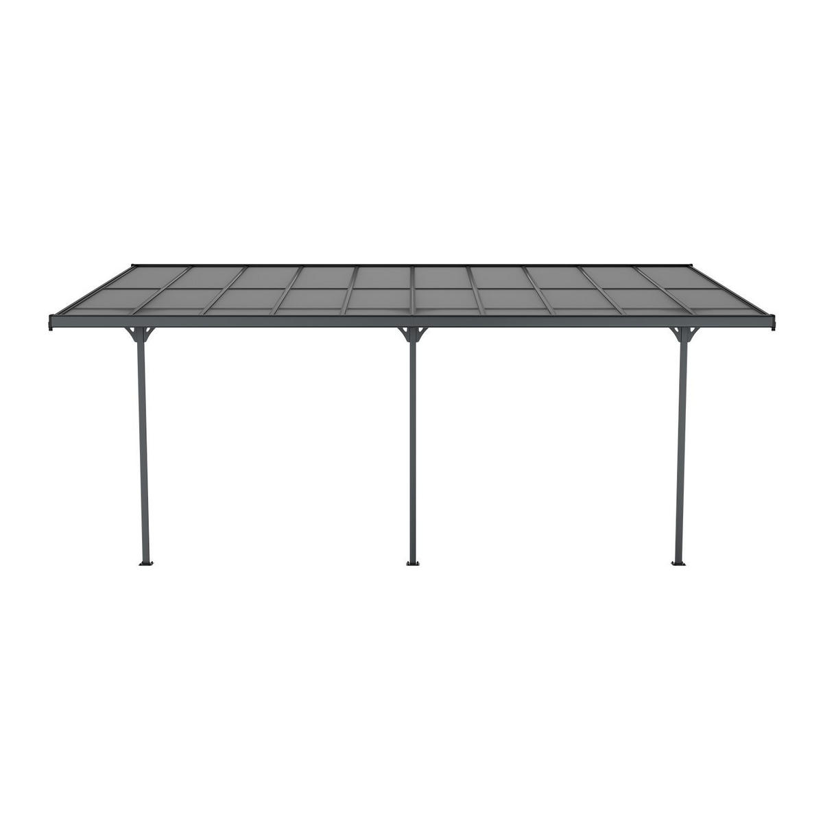 TERRASSENDACH Borneo Aluminium 6x3m dunkelgrau - Dunkelgrau, Metall (617/300/300cm) - Juskys