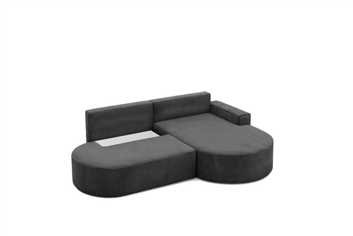 ECKSOFA Girona Mit Schlaffunktion - Dunkelgrau, Holzwerkstoff/Textil (278/179cm) - Fun Möbel