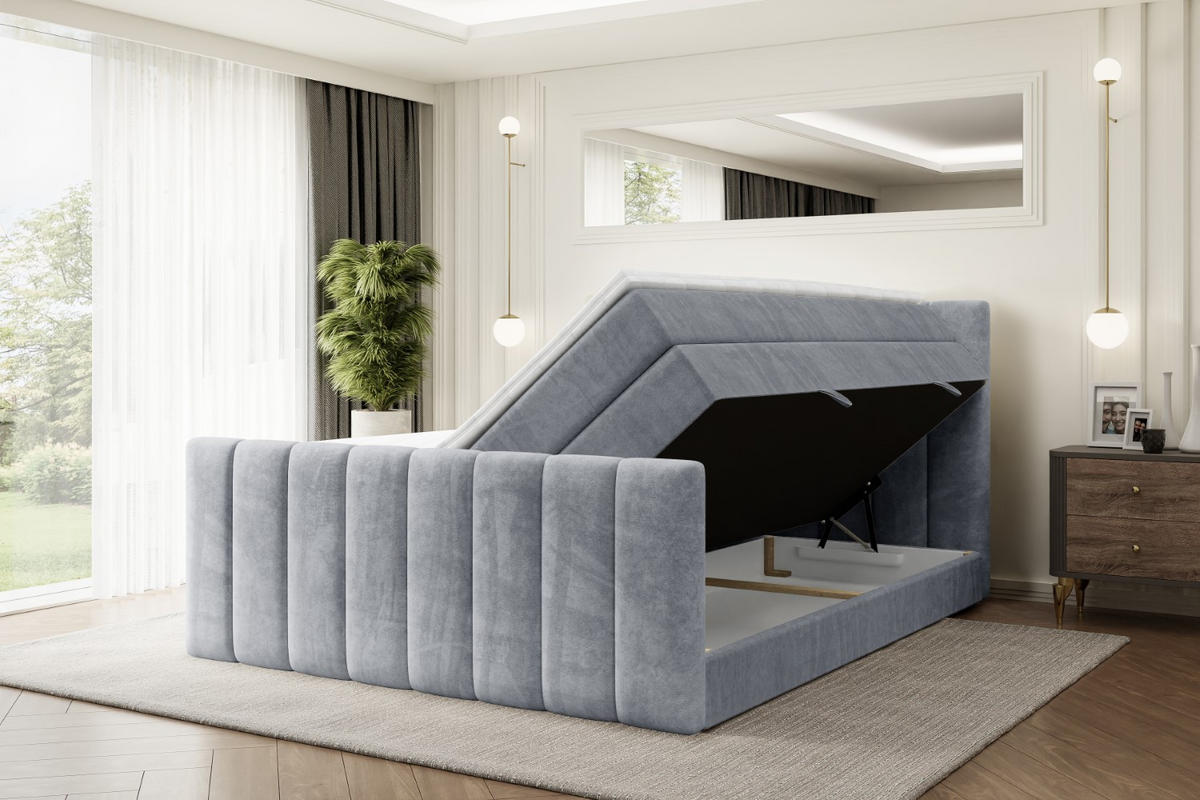 BOXSPRINGBETT OTTA-Z KING - 120x200 - H3/H4 - Grau - Grau, Holzwerkstoff (120/200cm) - ALTDECOR