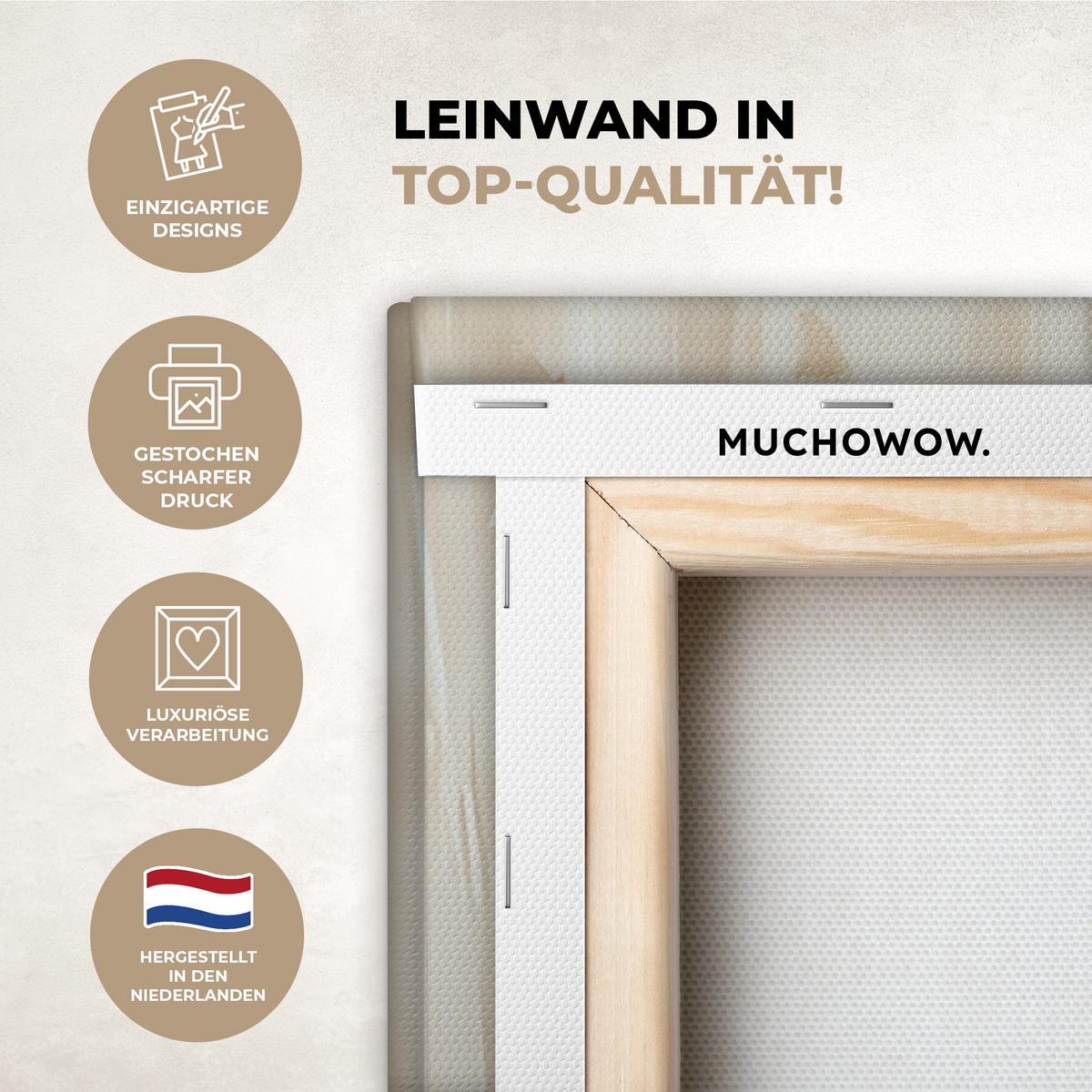 LEINWANDBILD Abstrakt - Liebe - Schwarz und weiß - Modern Wandbilder 80x60 cm - Schwarz, Textil (80/60cm) - MuchoWow