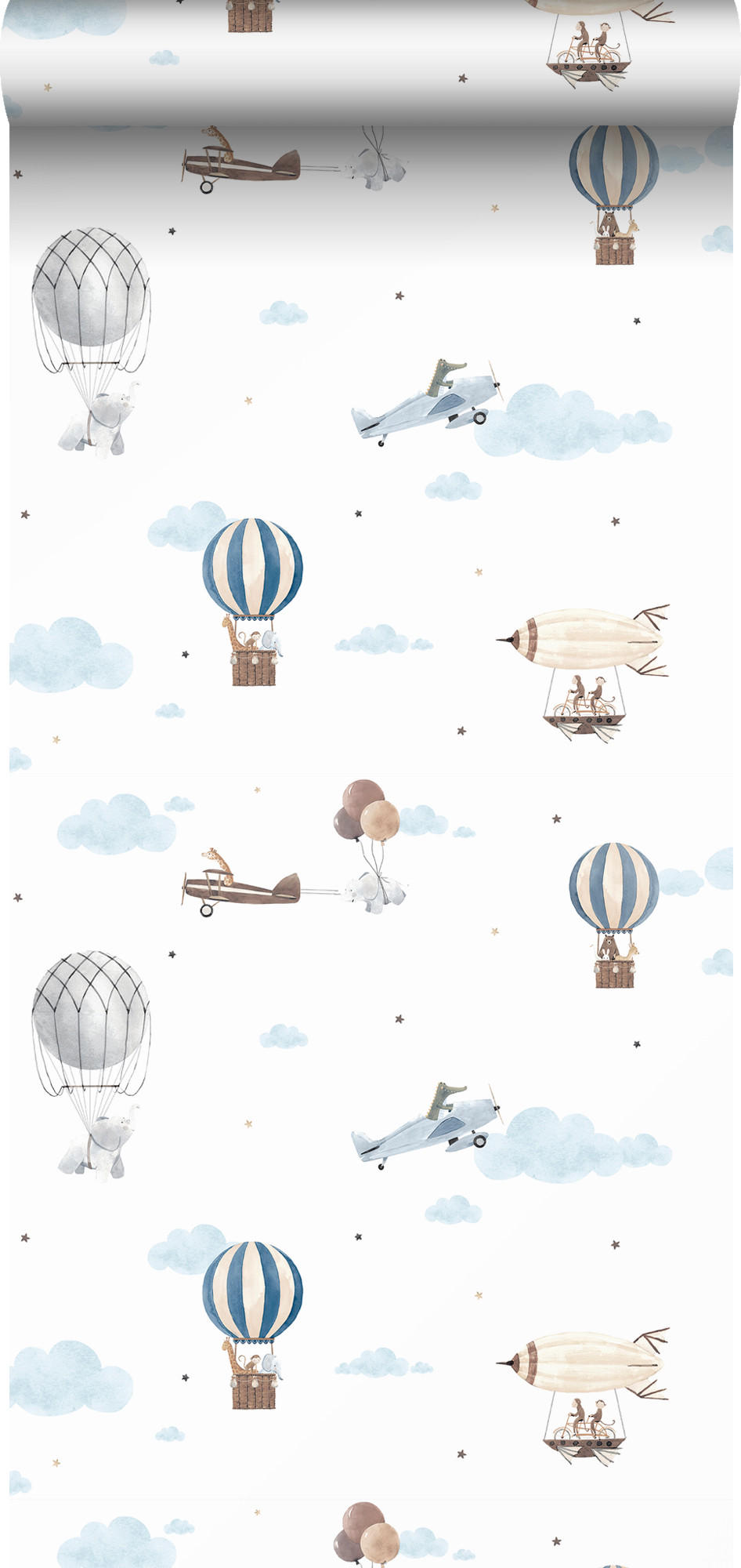 TAPETE Luftballons 53 cm x 10 m - Blau, Papier (53/0.1cm) - Sanders & Sanders