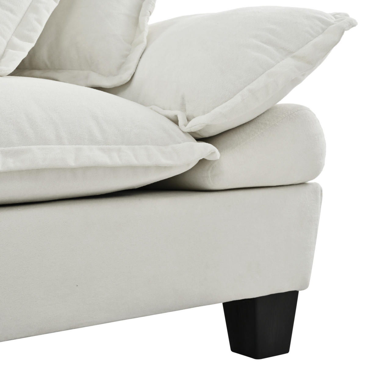 SOFA modular mit Ottomane 224 x 82 x 90 cm Chenille Beige - Beige, Holzwerkstoff (82/90/224cm) - Meubliv