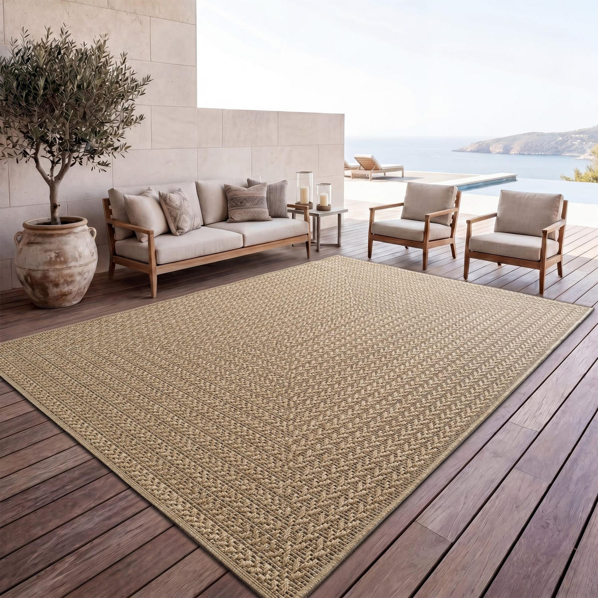 OUTDOORTEPPICH 160/230 cm Waregem 627 - Beige, Kunststoff (160/230cm) - Paco Home