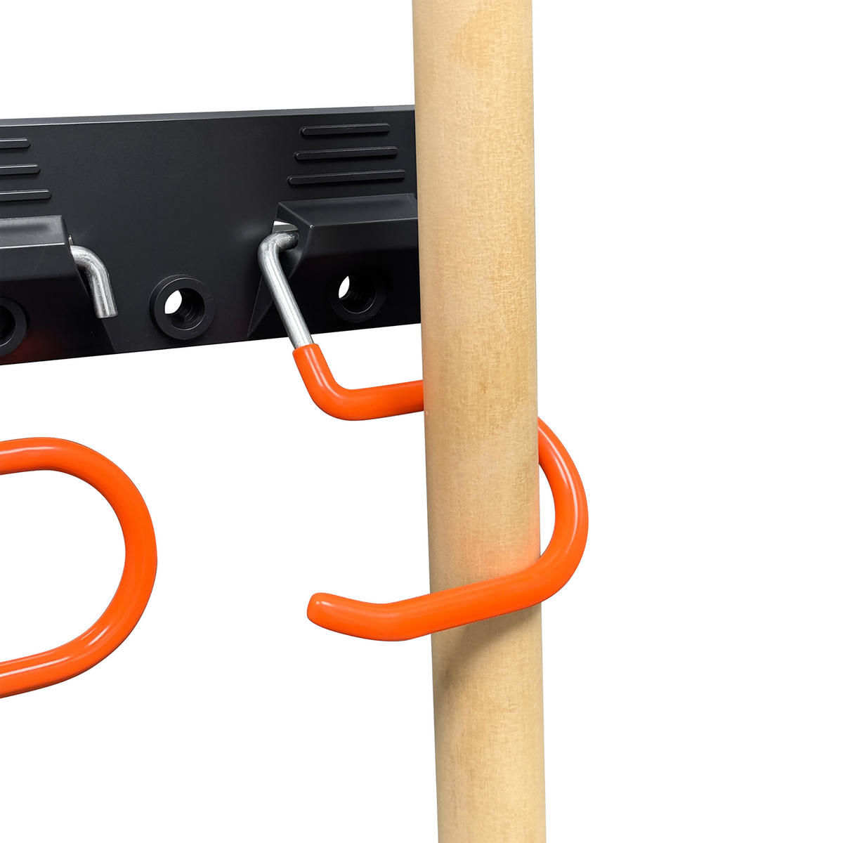 GARTENGERÄTEHALTER Schwarz Orange 20 Haken Wand 43 cm - Schwarz, Kunststoff/Metall (43/5/2cm) - Relaxdays