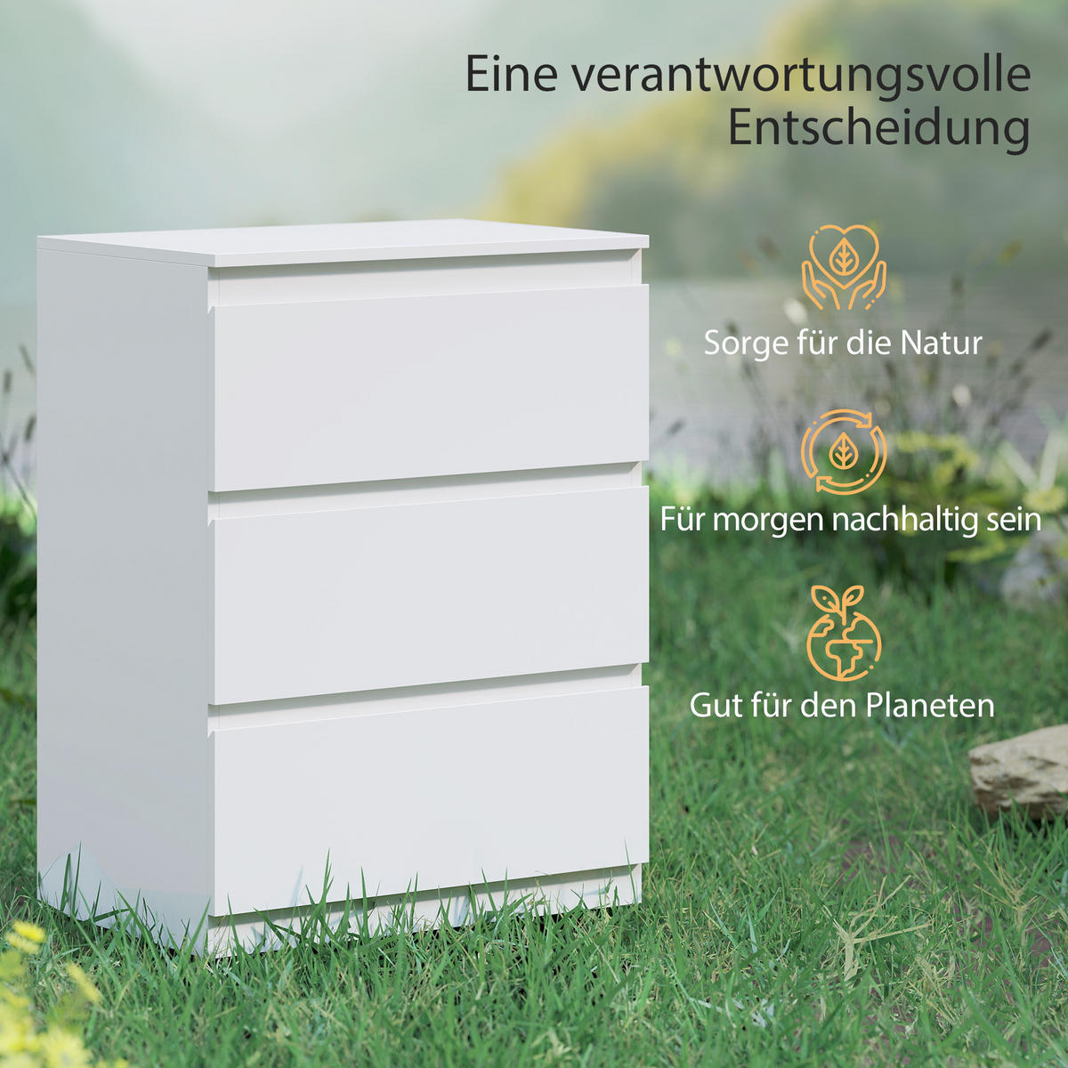 NACHTTISCH Weiß 40.0/60.0/79.0cm - Weiß, Holzwerkstoff (60/79/40cm)