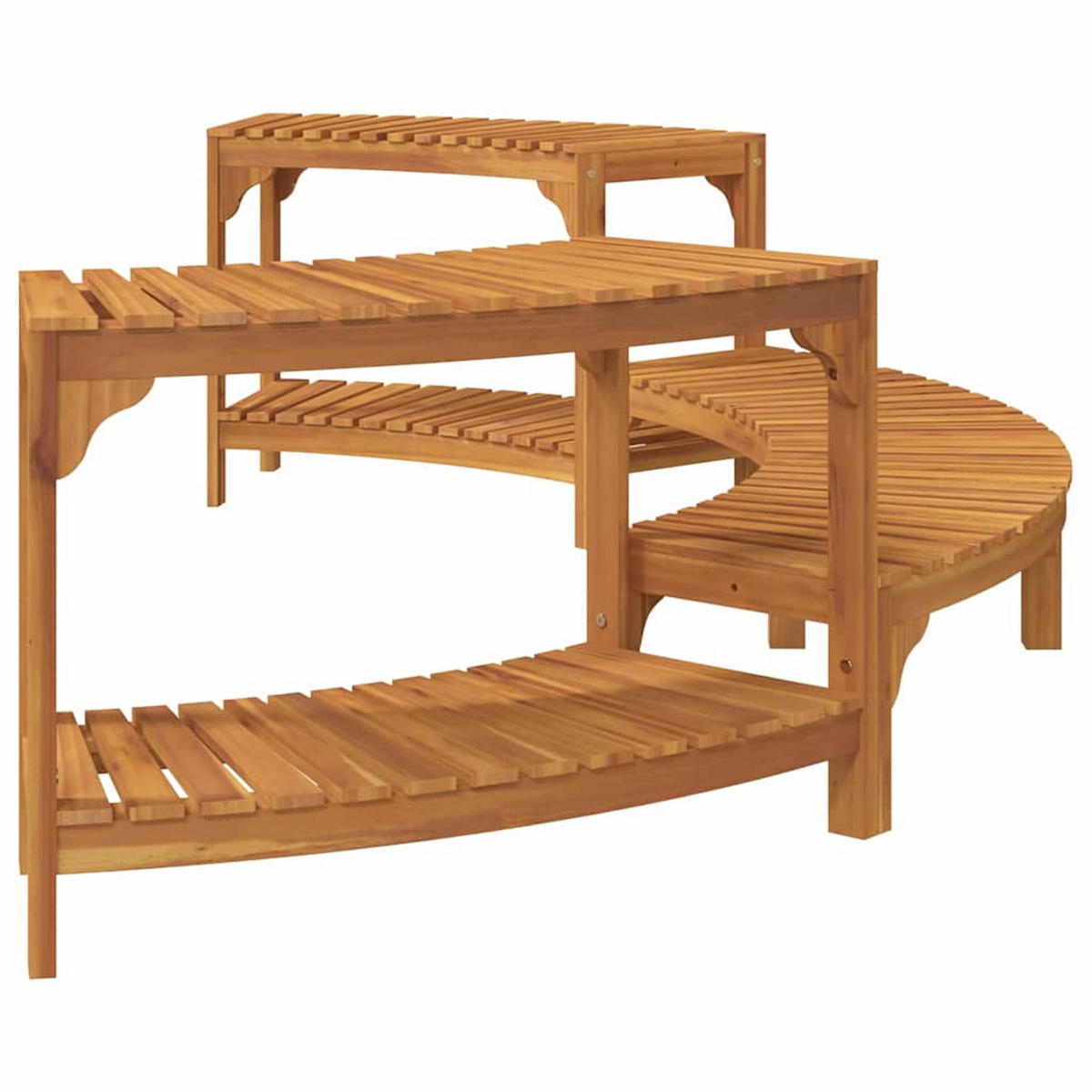 WHIRLPOOL Umgebung Halb-Rund Braun 272/120/55.5 Cm - Braun, Holz (120/55.5/272cm) - vidaXL