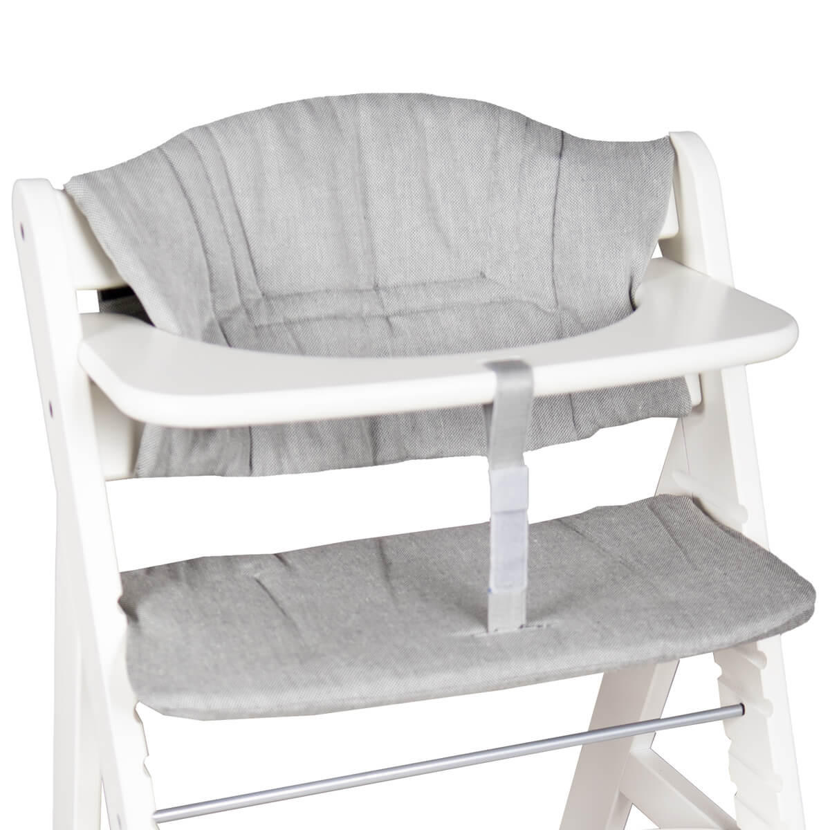 KINDERSTUHLPOLSTER Hochstuhl Sitzkissen Set für Hauck Alpha - Hellgrau/Grau, Textil (27/7/38cm) - Hoppediz