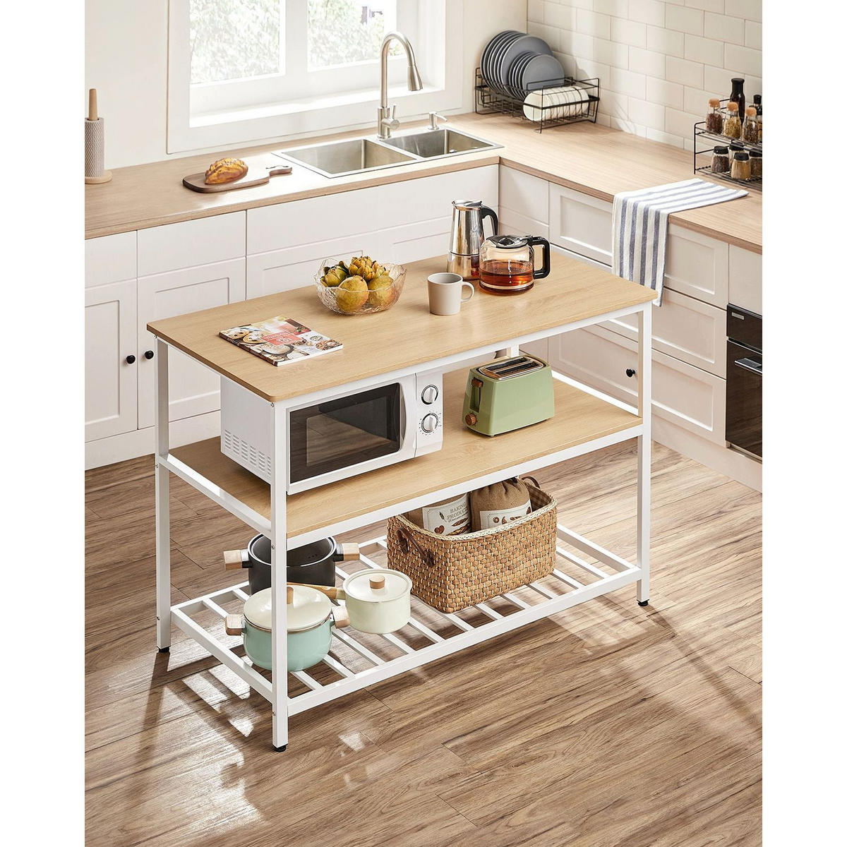 KÜCHENREGAL VALLETTA - Weiß, Holzwerkstoff (120/90/60cm) - Hansiro