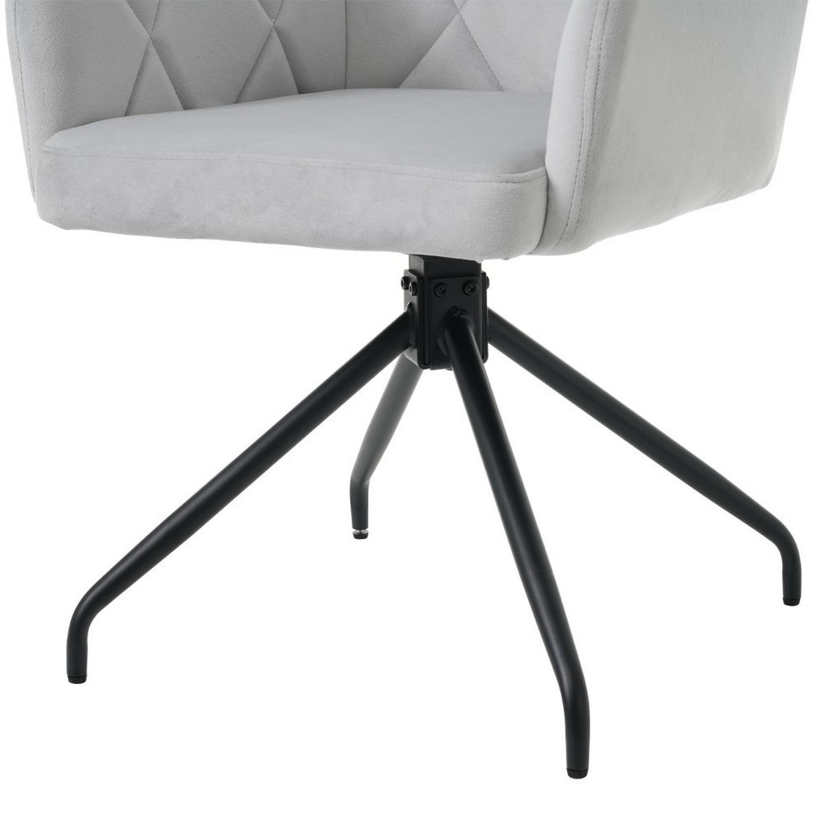 STUHL SET 2 Stück 360° Drehbarer mit Rautenmuster in Grau - Grau, Textil (54/85/60cm) - KOMHTOM