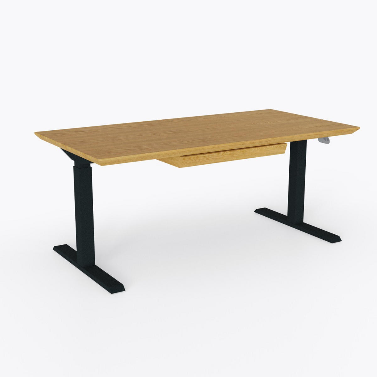 SCHREIBTISCH Höhenverstellbarer aus Holz COLIN - Eichefarben, Holz (80/150/75cm) - Rawood Furniture