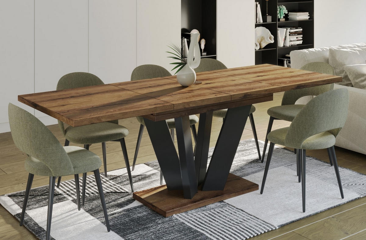 ESSTISCH Alex ausziehbar - Mooreichefarben, Holzwerkstoff (130/80/80cm) - Endo-Moebel