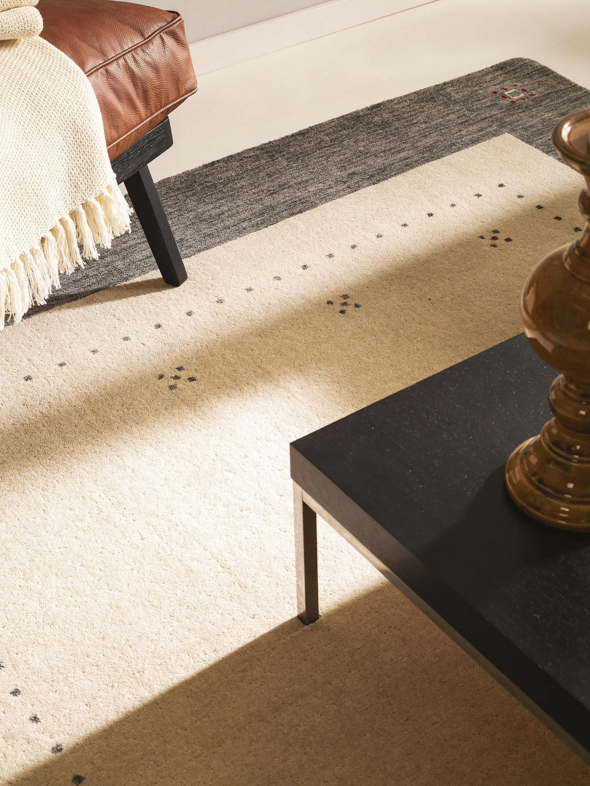 WOLLTEPPICH Jamal Beige/Grau 200x300 cm - Beige, Textil (200/300cm) - benuta Nest