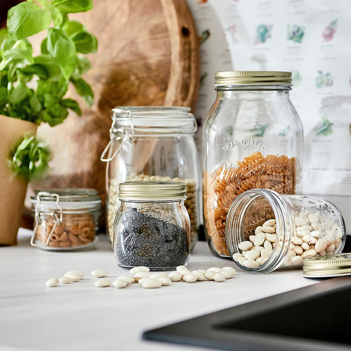 AUFBEWAHRUNGSGLAS Mason's - Transparent, Glas/Metall (11/21/11cm) - Butlers