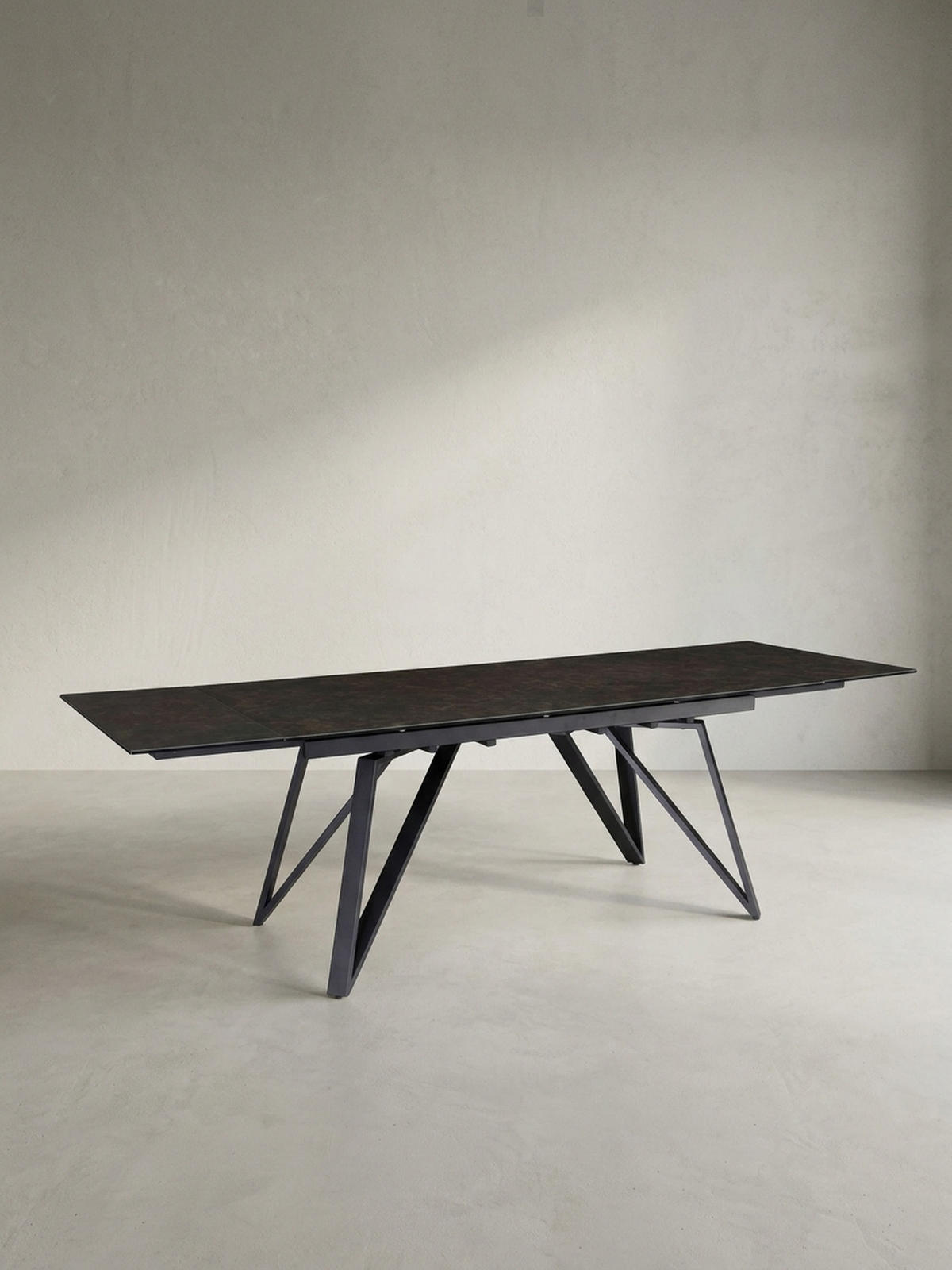 ESSTISCH Ausziehbar Keramik Glas Marmoroptik Rechteckig Groß, Schwarz 180x95x76 cm - Schwarz, Keramik/Metall (95/180/76cm) - KADIMA DESIGN