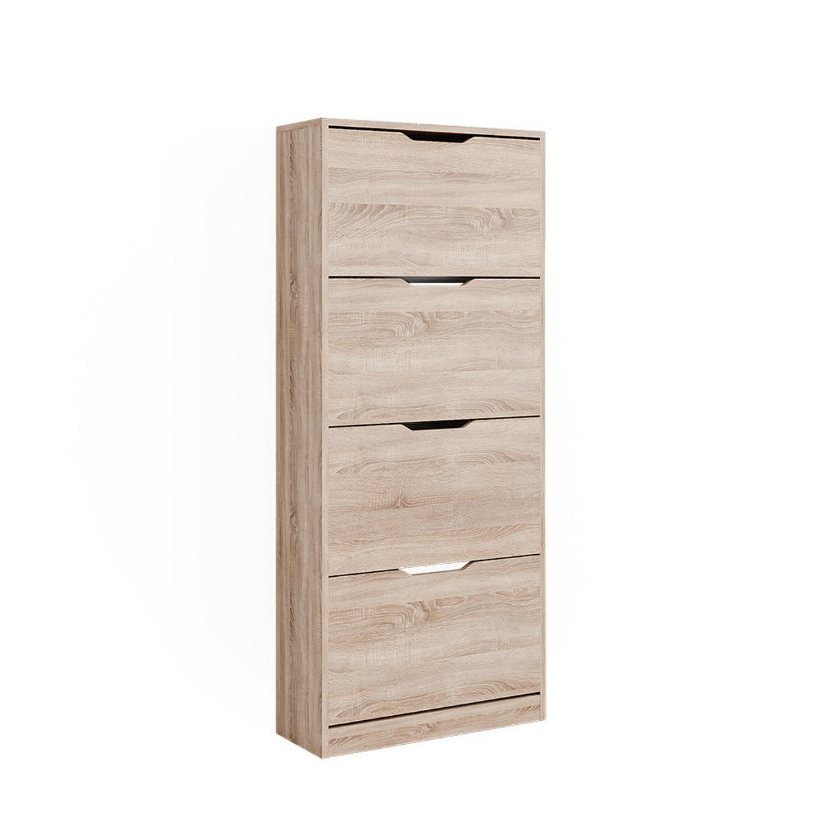 SCHUHKIPPER Luca Sonoma 59 x 137 cm mit 4 Klappschubladen - Sonoma Eiche, Holzwerkstoff (59/137/22cm) - Vicco
