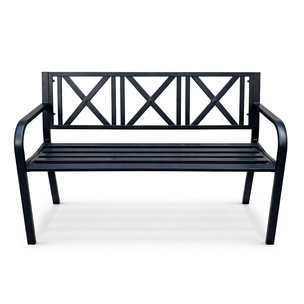 GARTENBANK CROSS Schwarz 119 x 76 x 51 cm - Schwarz, Metall (119/76/51cm) - Akord