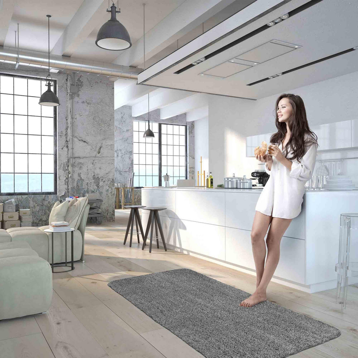 FUSSMATTE WASCHBAR ENTRA - Anthrazit, Textil (75/130cm) - Astra
