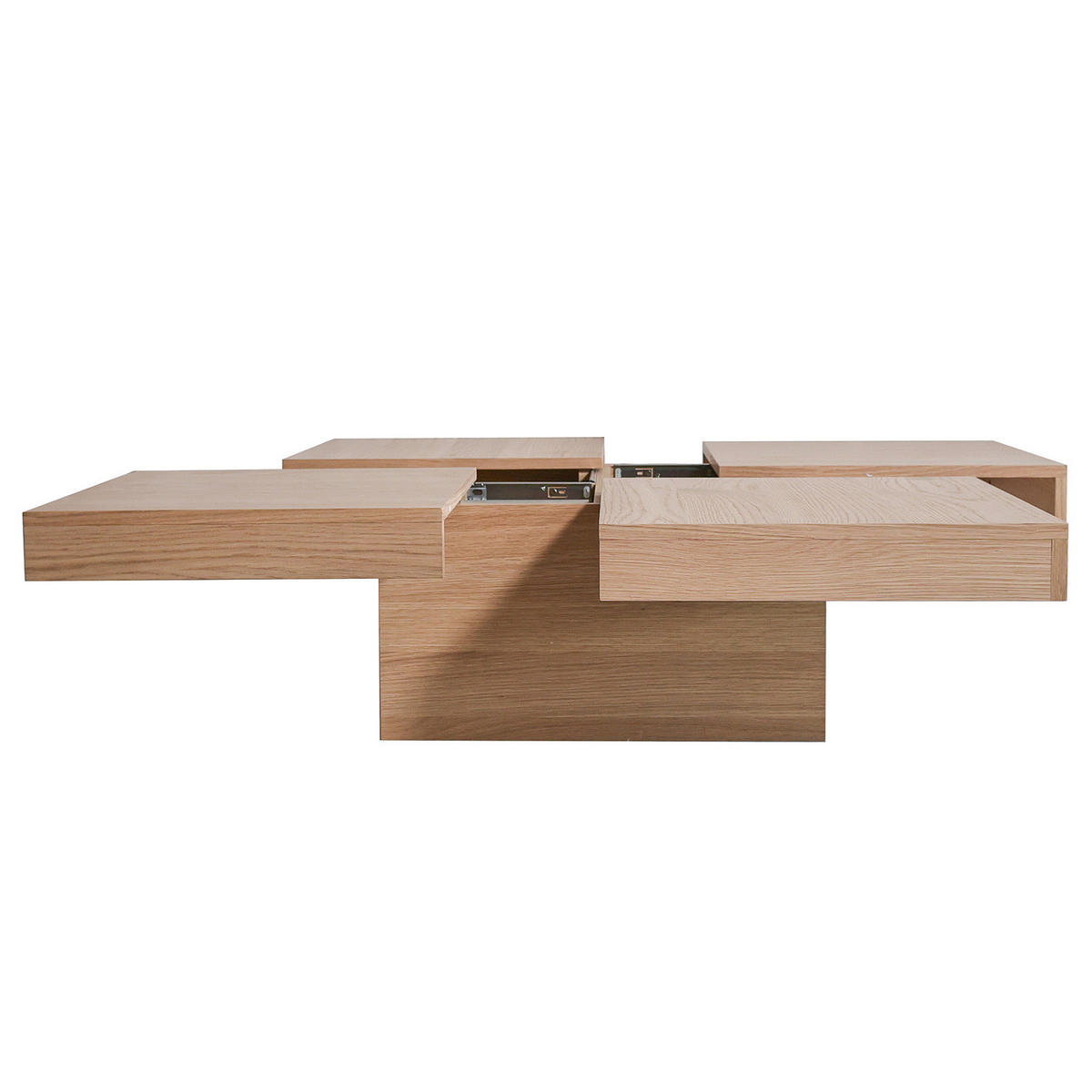 COUCHTISCH - Eiche teilmassiv - Eiche - Eichefarben, Eichenholz/Holz (90/90/30cm) - home24