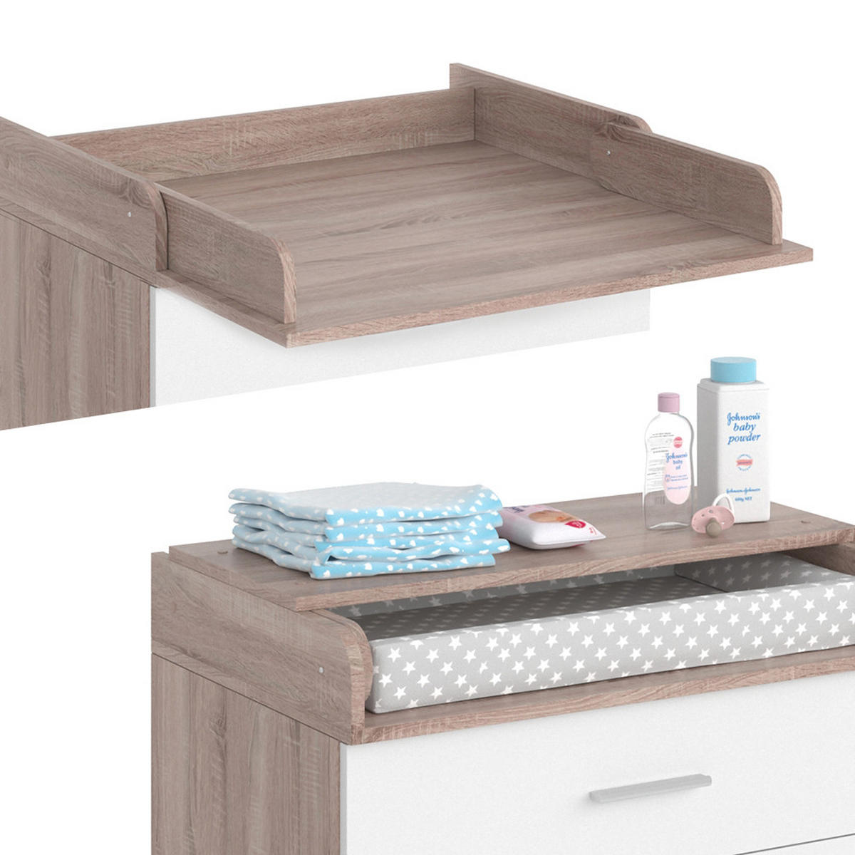 PREBAĽOVACÍ PULT Lena Biela/Sonoma - biela/dub sonoma, kompozitné drevo (75/100/50cm) - Vicco