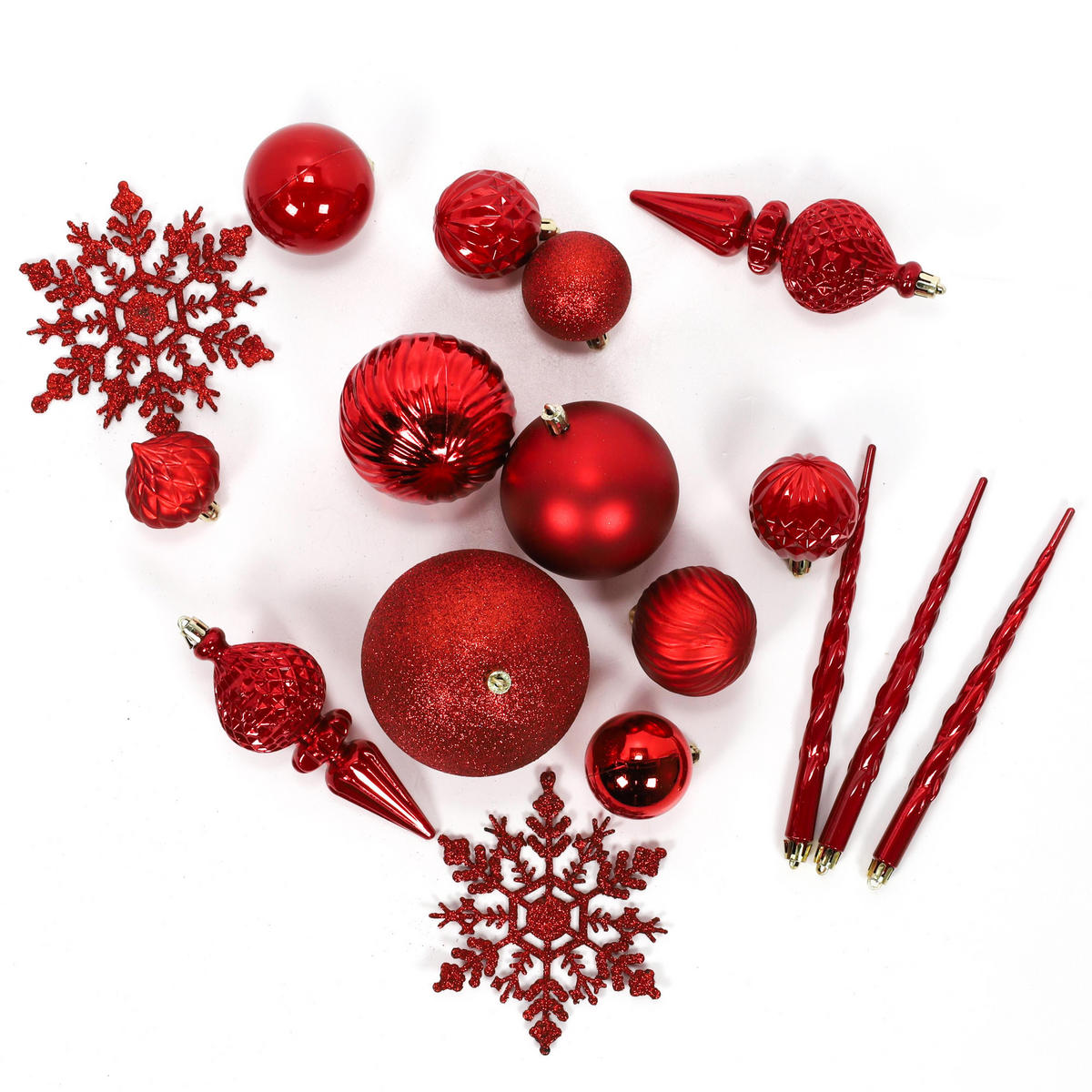 WEIHNACHTSSCHMUCK Set 57-teilig - Rot, Kunststoff (21/37/21cm) - Home Styling Collection