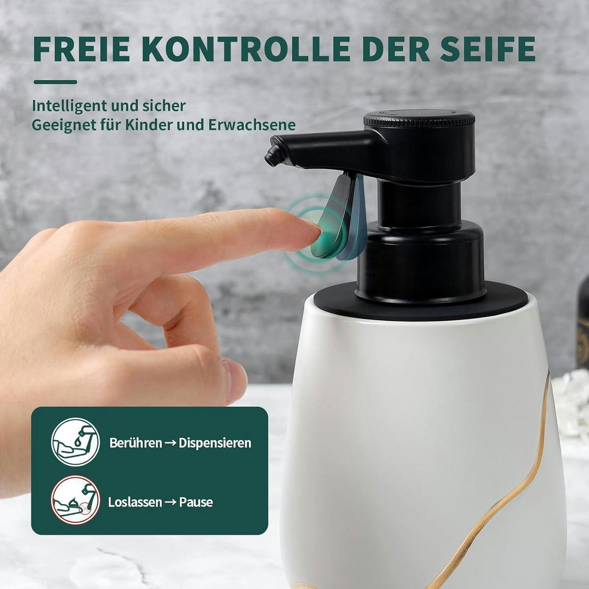 SEIFENSPENDER Automatisch Keramik Weiß mit Sensor - Weiß, Keramik (9/17/10cm)