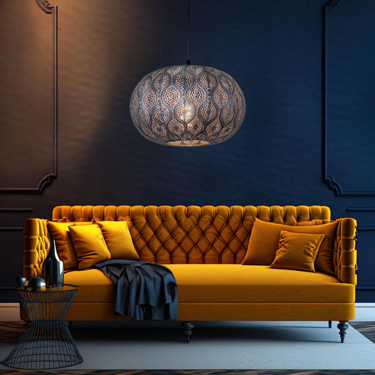 LED HÄNGELEUCHTE Metall Silber - Silberfarben, Metall (30/30/120cm) - Globo Lighting